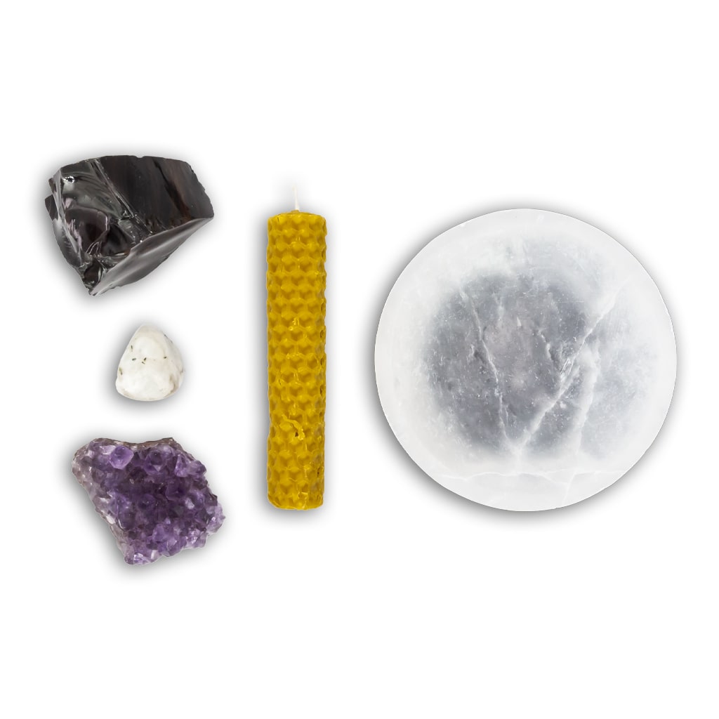 Pack de Minerales para Samhain - Rituales de Protección y Conexión Espiritual con vela