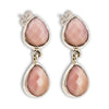 Pendientes opalo rosa doble lagrima