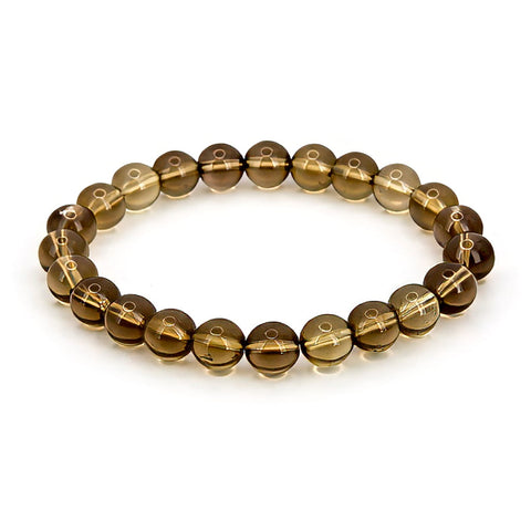 Pulsera de Cuarzo Ahumado Bola Lisa