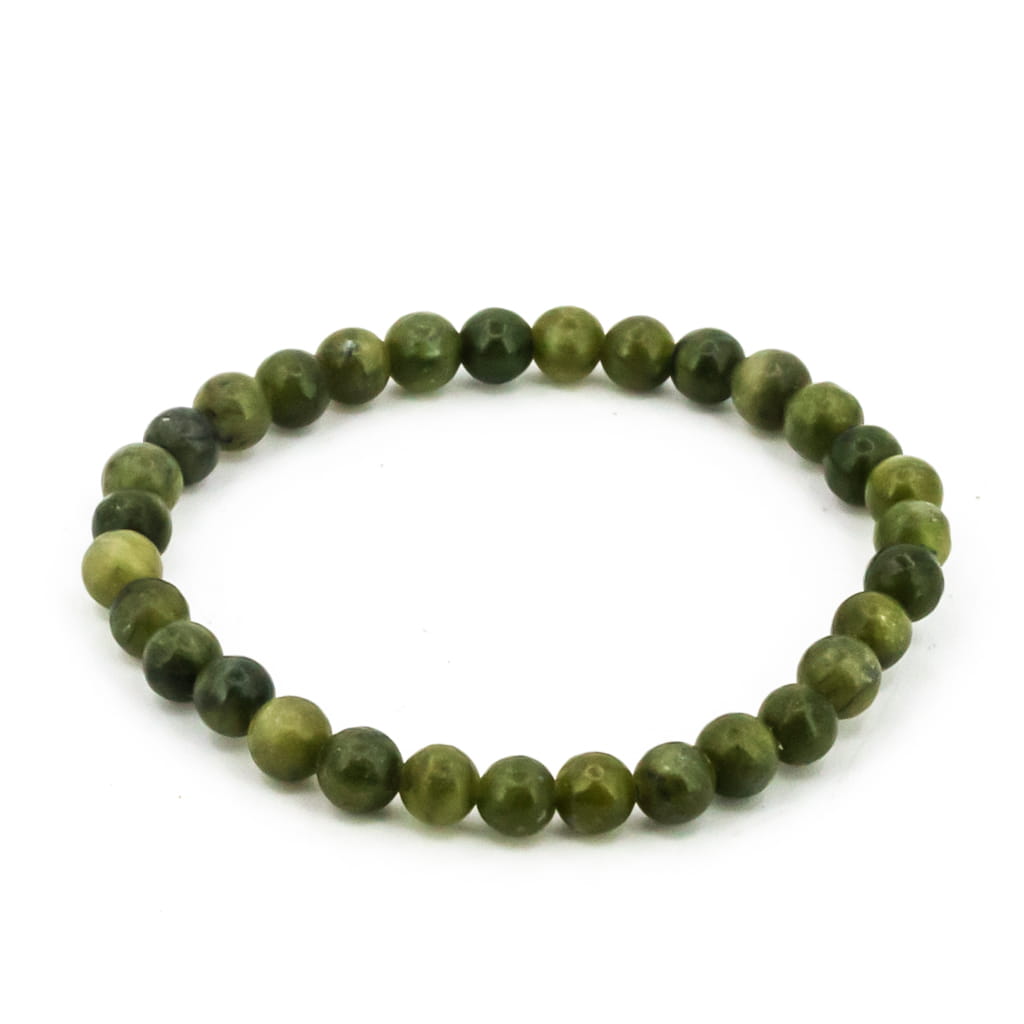 Pulsera de Jade Verde Canadiense Bola Lisa grande