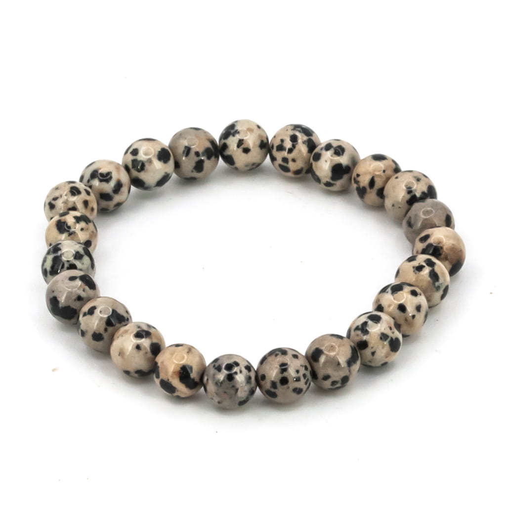 Pulsera de Jaspe Dálmata Bola Lisa