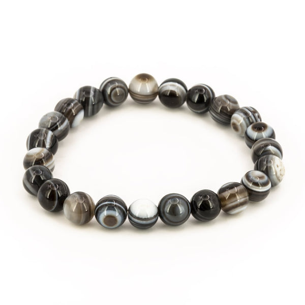 Pulsera de Ónix bandeado Bola Lisa