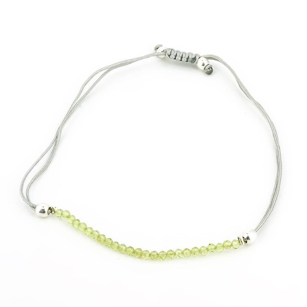 Pulsera de Peridoto Macramé Bola Facetada