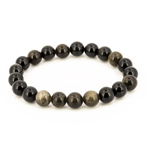 Pulsera de Obsidiana Dorada Bola Lisa
