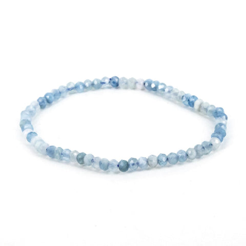 Pulsera de Aguamarina Bola Facetada