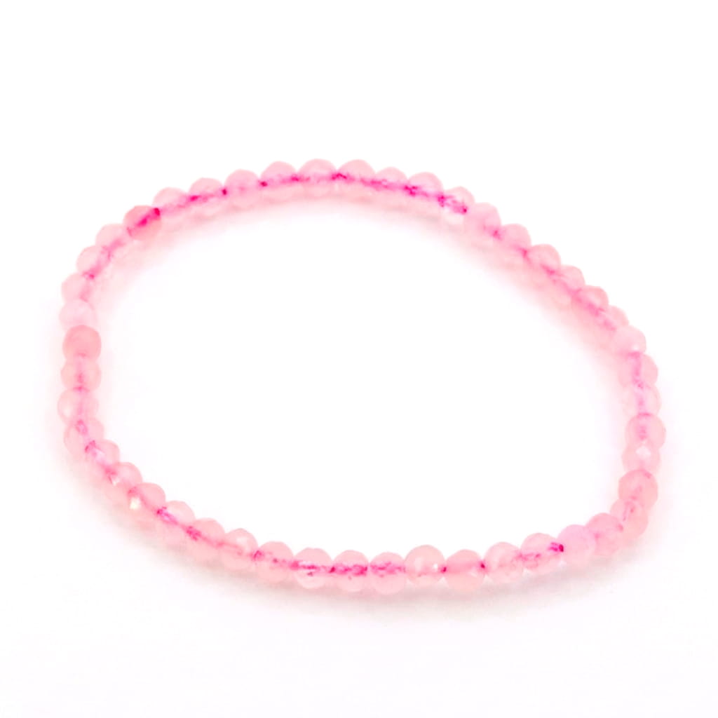 Pulsera de Cuarzo rosa Bola facetada