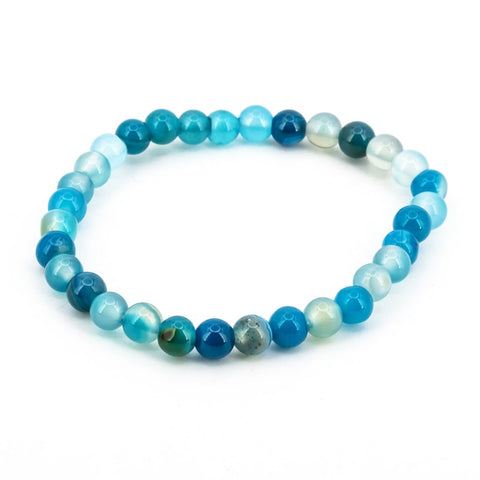 Pulsera de Ágata Azul Bola Lisa