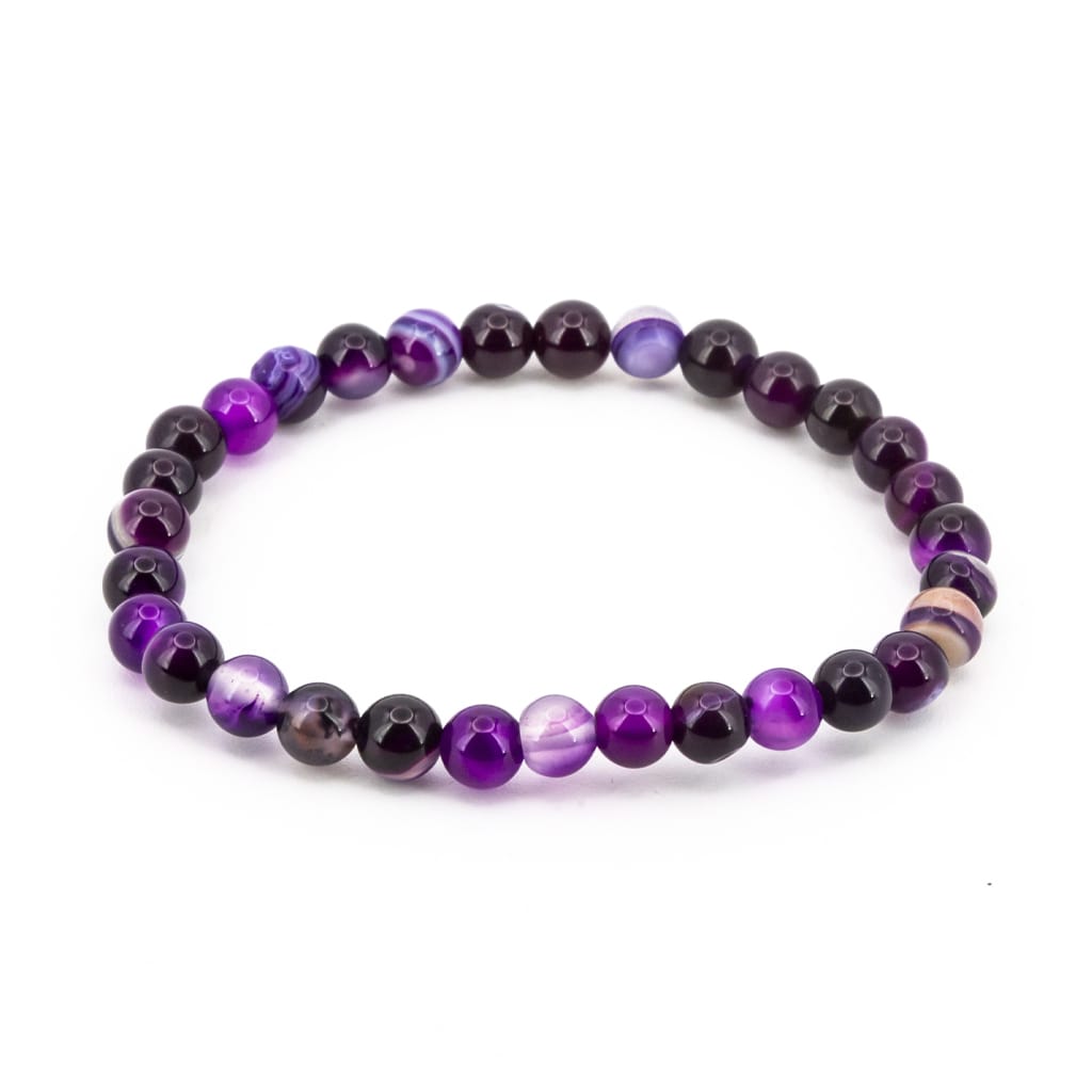 Pulsera de Ágata Morada Bola Lisa