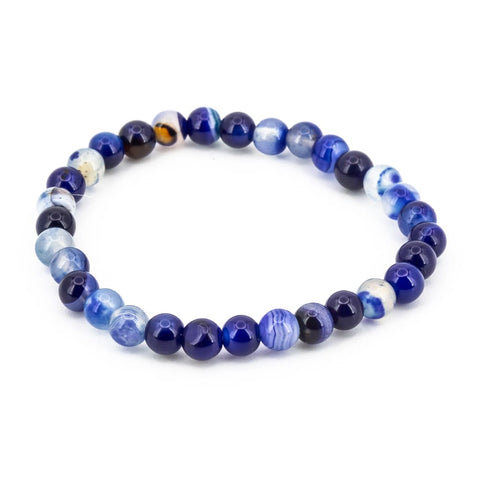 Pulsera de Ágata Morada Bola Lisa