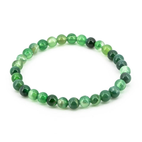 Pulsera de Ágata verde Bola Lisa