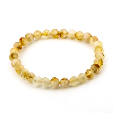 Pulsera de Cuarzo Citrino Bola Facetada
