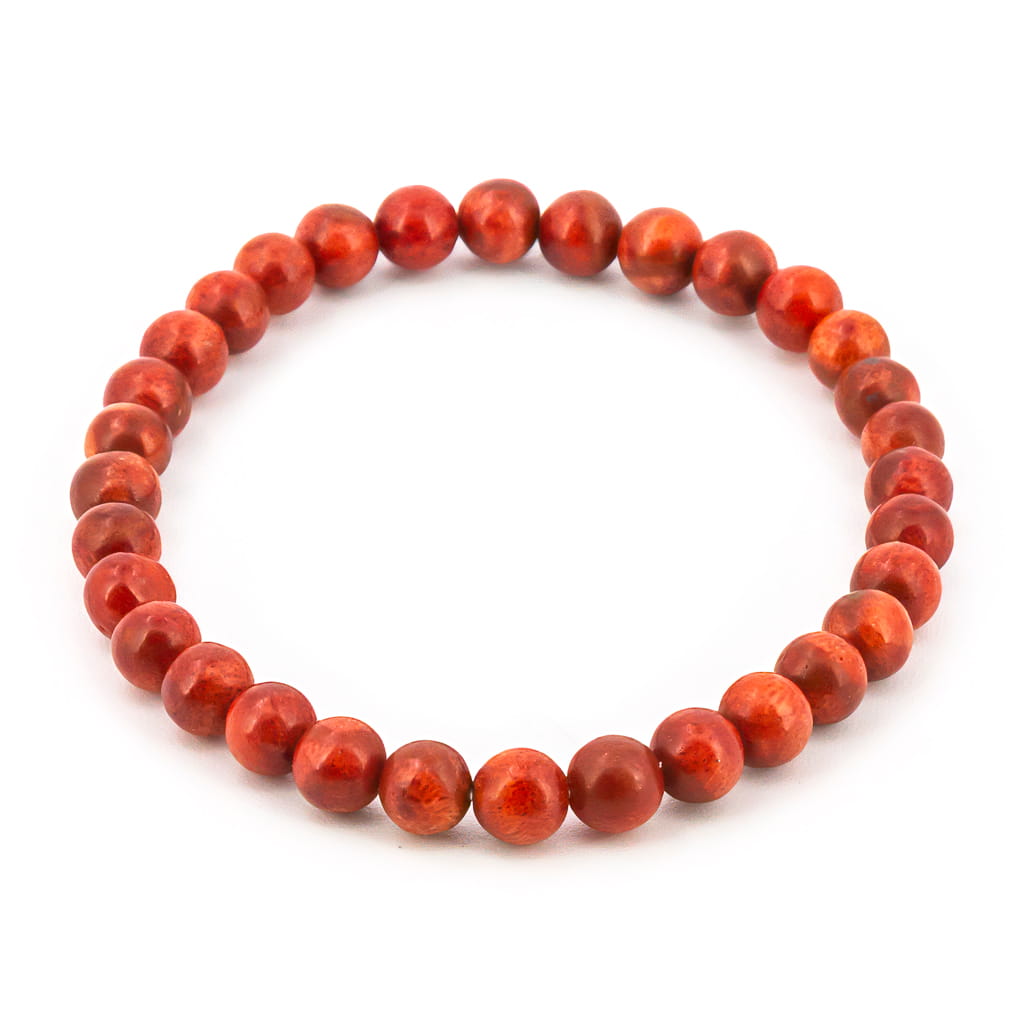 Pulsera de Coral raíz Bola Lisa