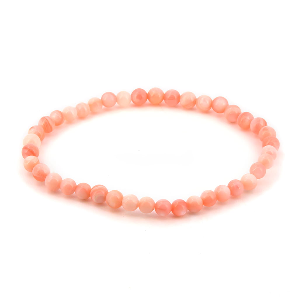 Pulsera de Nácar rosa Bola Lisa