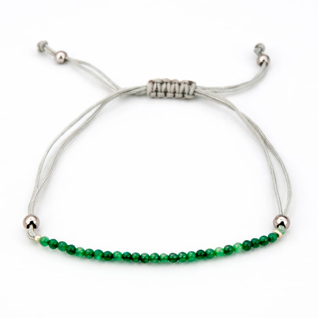 Pulsera de Esmeralda Macramé Bola Facetada