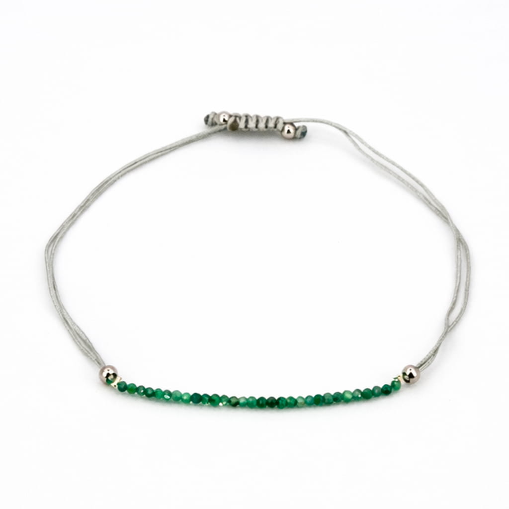Pulsera de Esmeralda Macramé Bola Facetada
