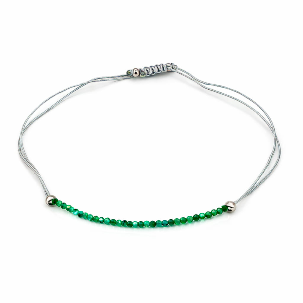 Pulsera de Esmeralda Macramé Bola