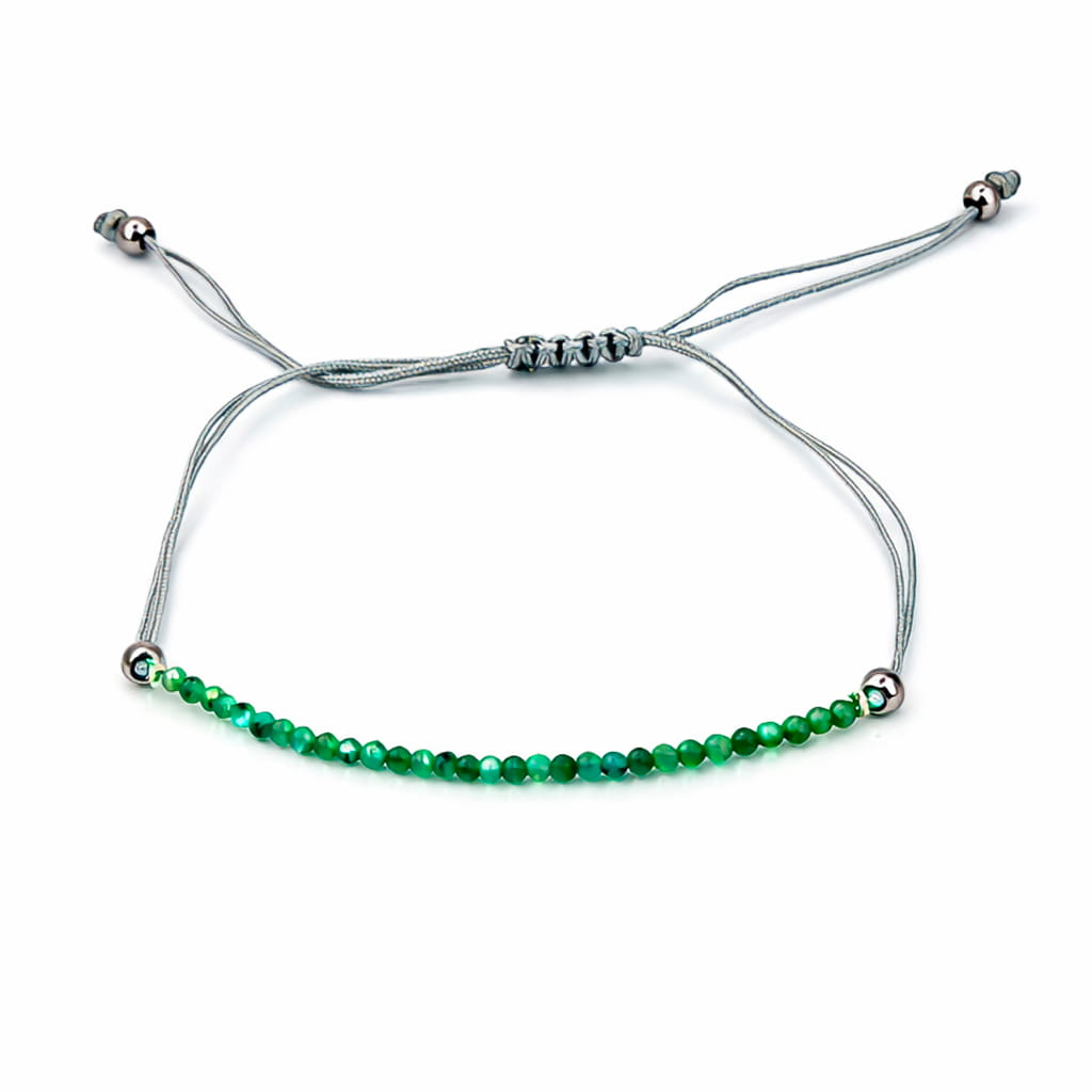 Pulsera de Esmeralda Macramé Bola Facetada ag