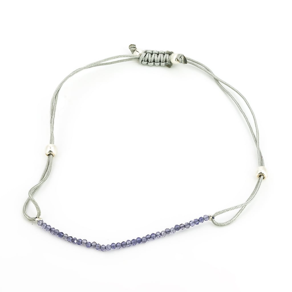 Pulsera de Iolita Macramé Bola Facetada