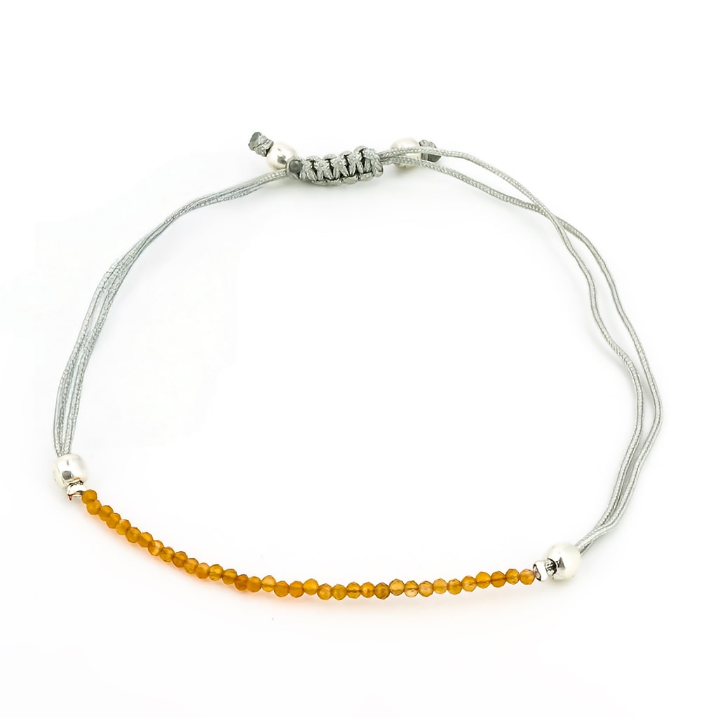 Pulsera de Cornalina Macramé Bola facetada