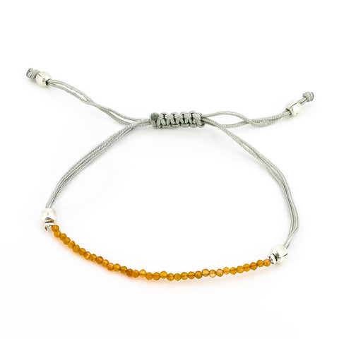 Pulsera de Cornalina Macramé Bola facetada