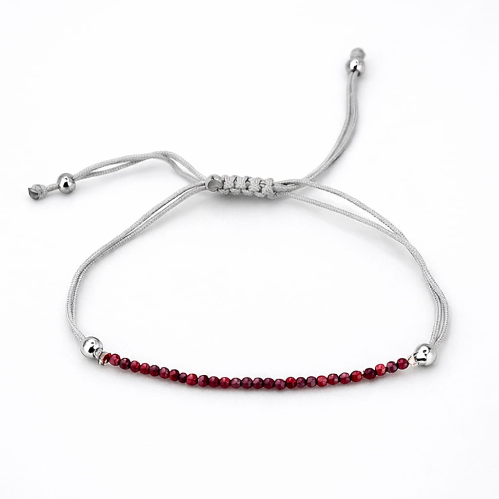 Pulsera de Rubí Bola Facetada