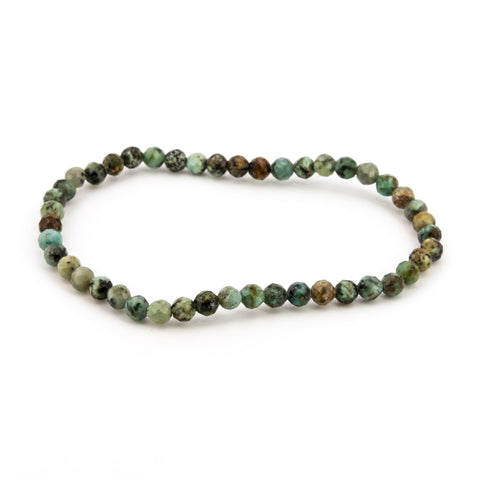 Pulsera de Turquesa Africana Bola Facetada