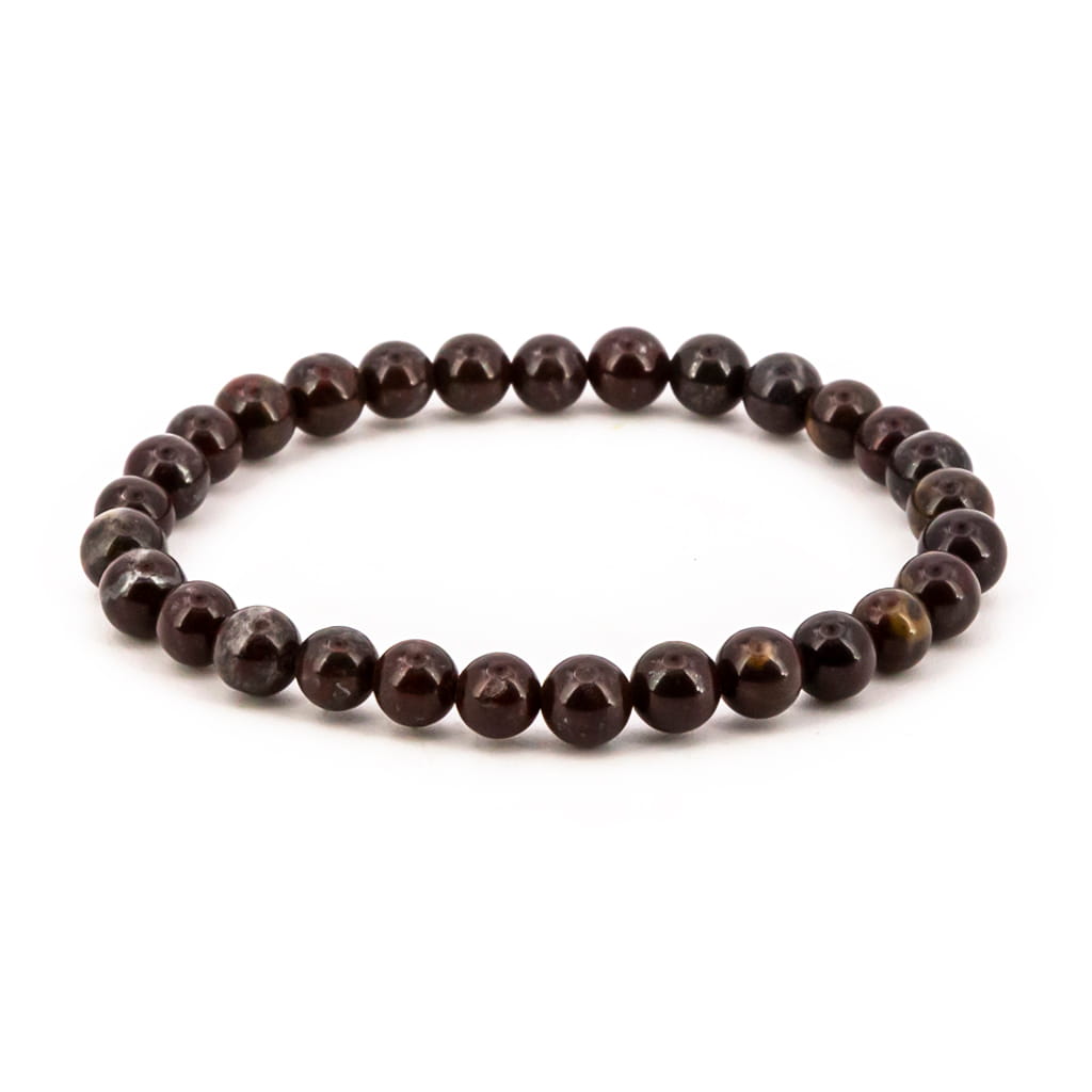 Pulsera de Jaspe Sardo Bola Lisa