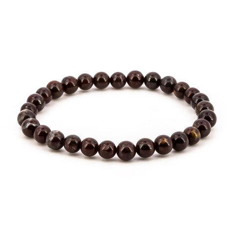 Pulsera de Jaspe Sardo Bola Lisa