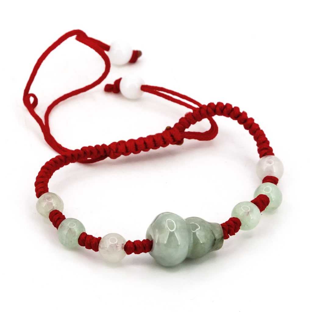 Pulsera de Jade verde con macramé