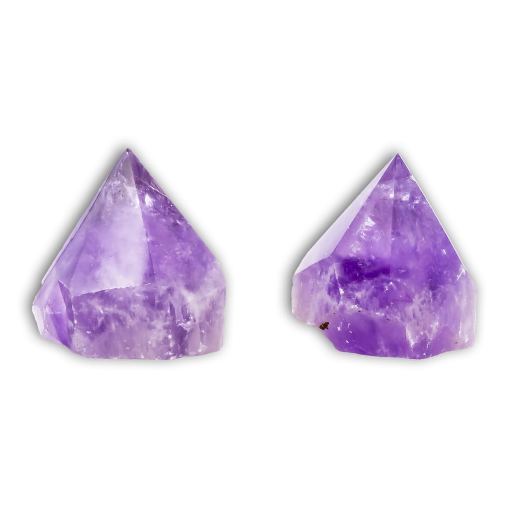 Punta de Amatista semipulida base plana