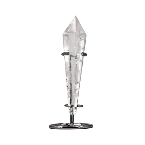 Vara de Poder de Cuarzo Cristal de Roca soporte