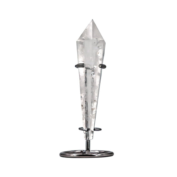 Vara de Poder de Cuarzo Cristal de Roca soporte