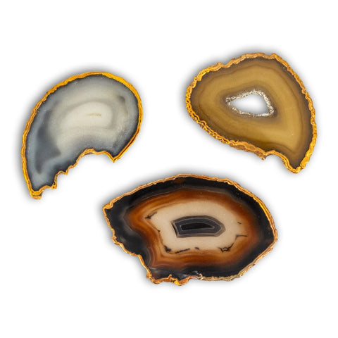 Ágata rodaja con Cobre