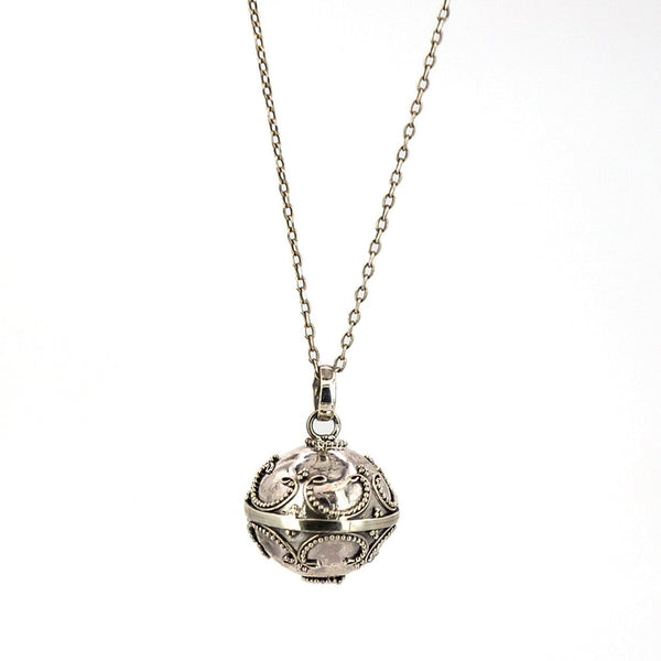 Llamador angeles en plata con cadena