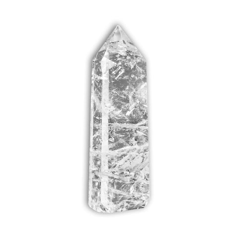 Punta de Cuarzo Cristal de Roca con base plana mediana