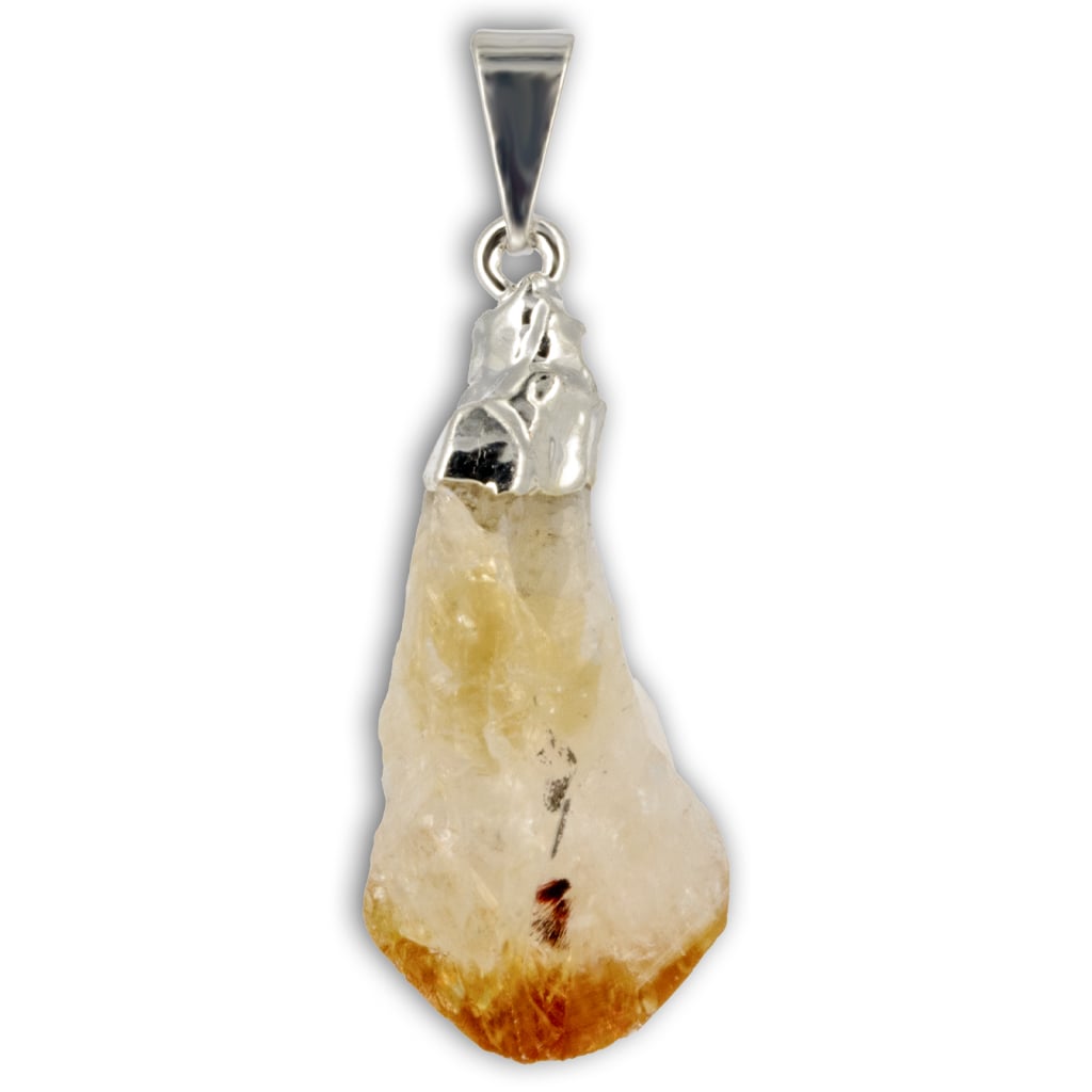 Colgante punta de citrino plata
