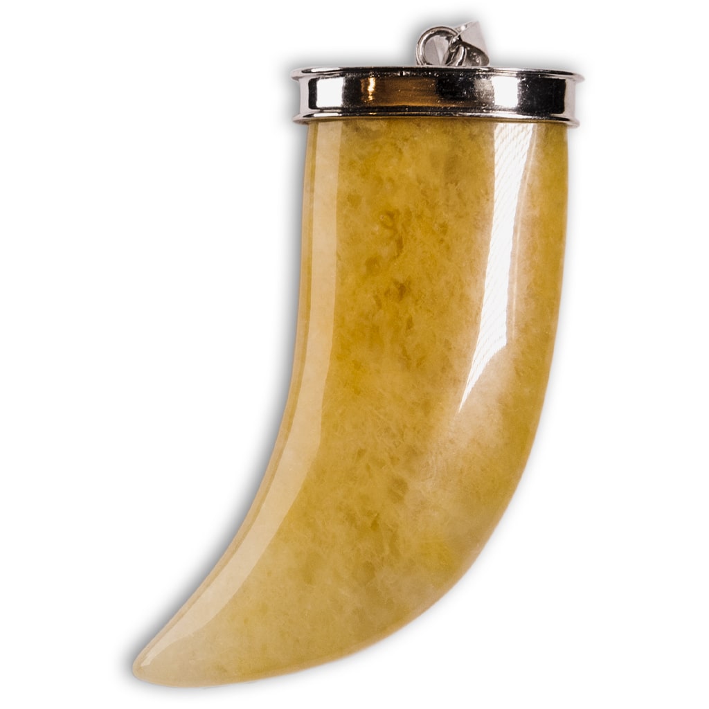 Colgante de Calcita Naranja Colmillo Grande