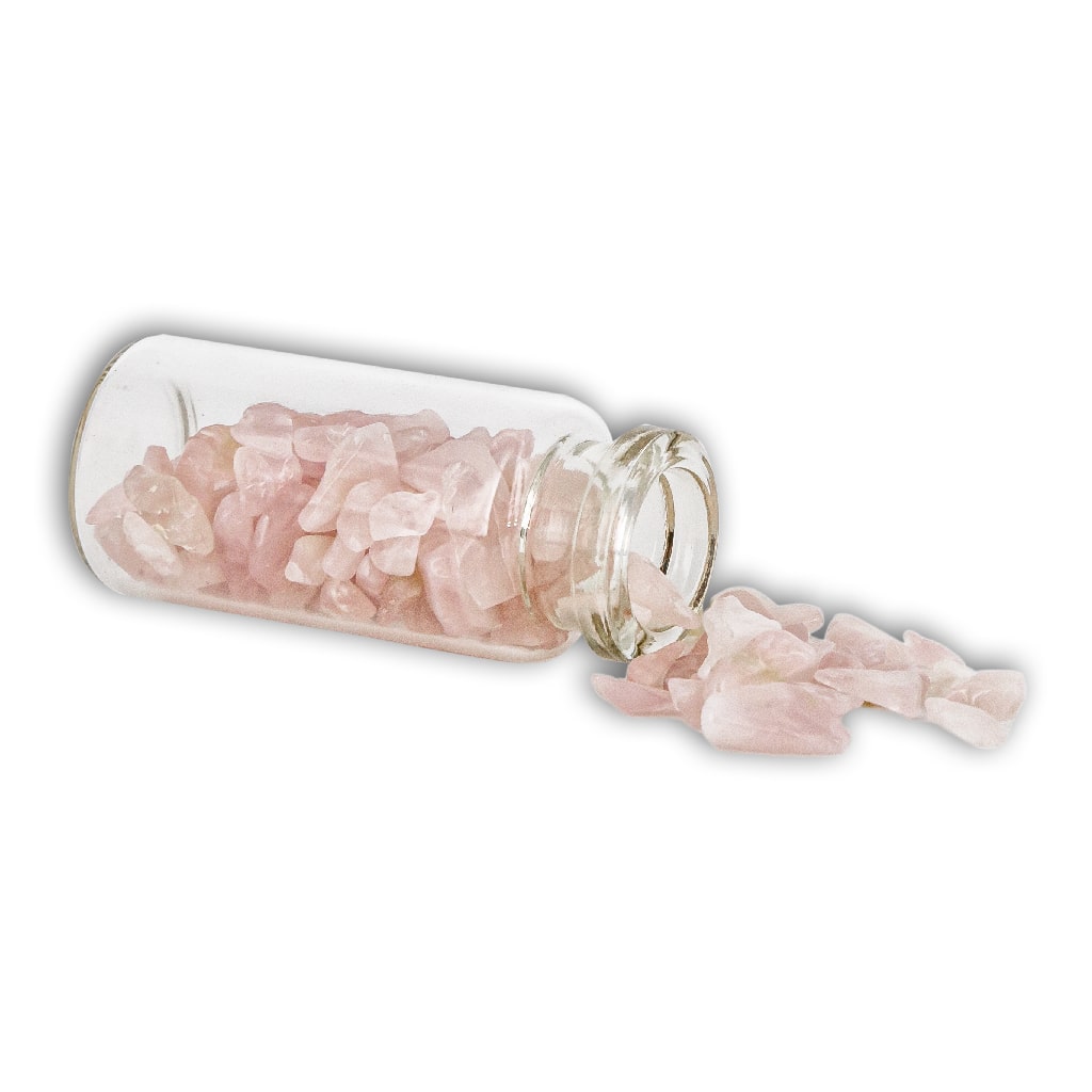 Chips de Cuarzo Rosa en Botella