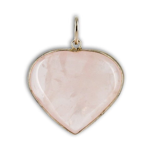 Colgante de Cuarzo Rosa Corazón en Plata