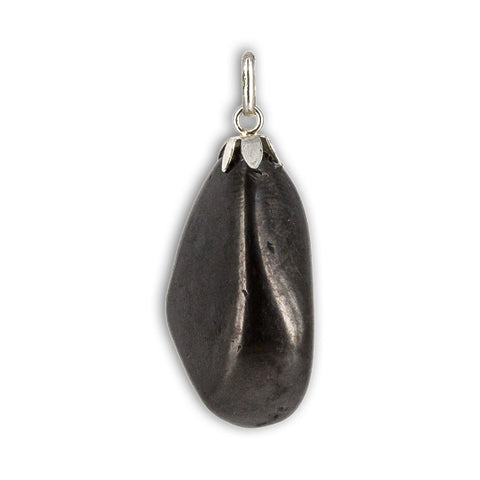 Colgante de Shungita Rodado en Plata