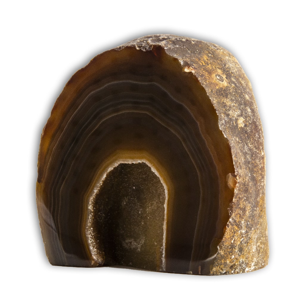 Geoda de Ágata base plana pequeña cornalina
