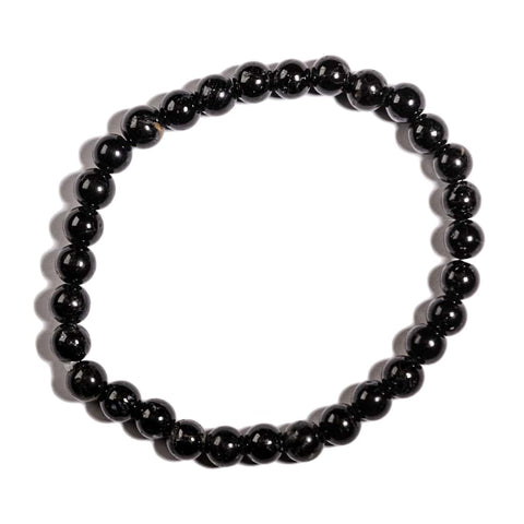 Pulsera turmalina Negra Bola Lisa