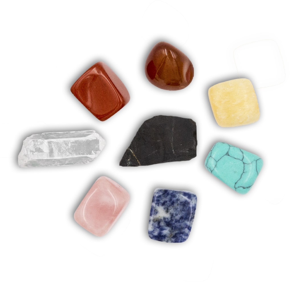Pack Rodados de 7 Chakras y Shungita