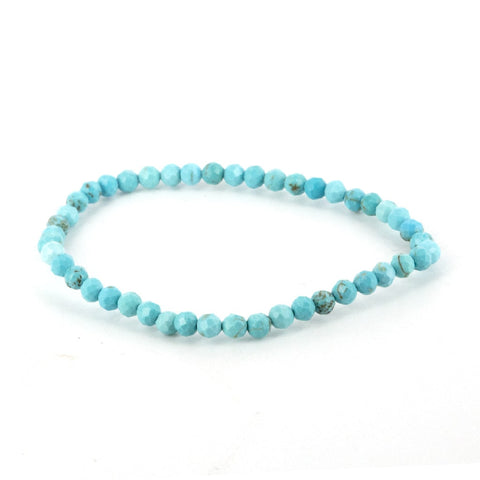 Pulsera de Howlita Turquesa Bola Facetada