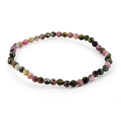 Pulsera de Turmalina Multicolor Bola Facetada