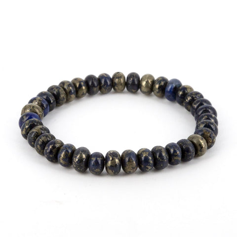 Pulsera de Lapislázuli con Pirita Donut Liso