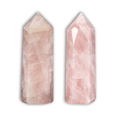 Punta de Cuarzo Rosa con base plana