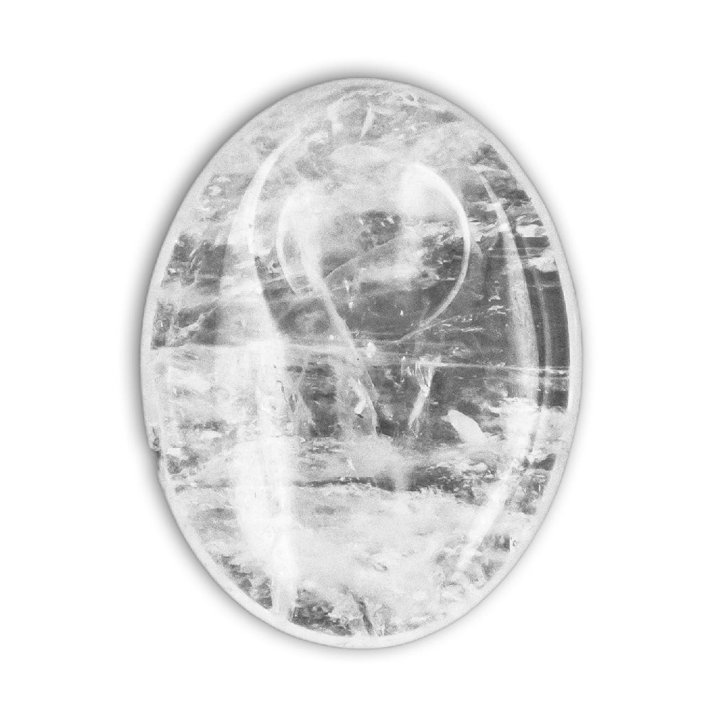 Rodado plano de Cuarzo Cristal de Roca con hendidura