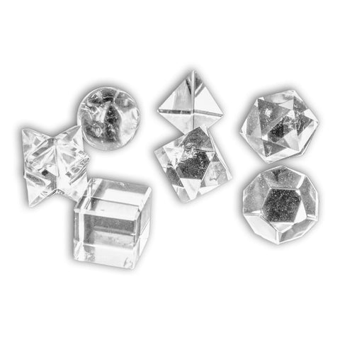 Colección de Sólidos Platónicos de Cuarzo cristal