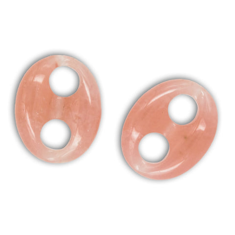 Cabujón de Cuarzo Rosa Oval Forma ocho